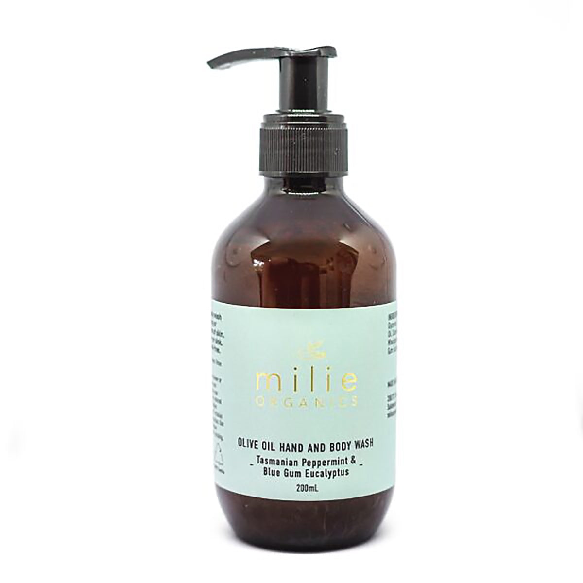 Milie Organics Hand and Body Wash Tasmanian Peppermint & Blue Gum