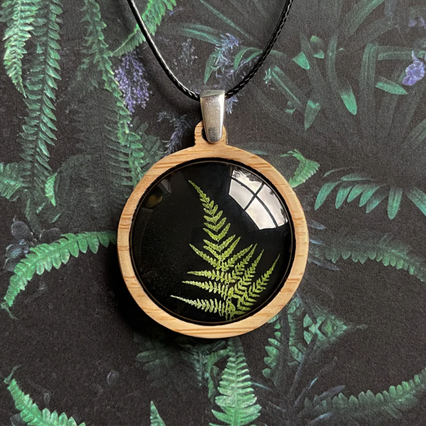 Myrtle & Me - Pendant - Fern - Metallic Green