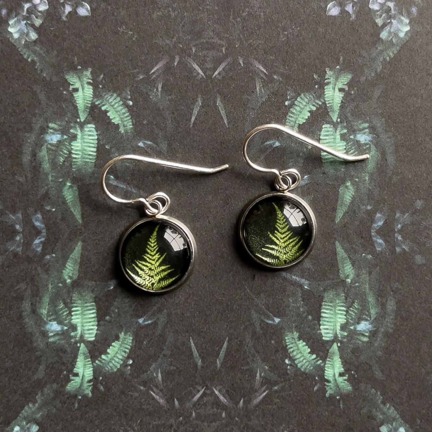 Myrtle & Me - Drop Earrings - Fern - Metallic Green