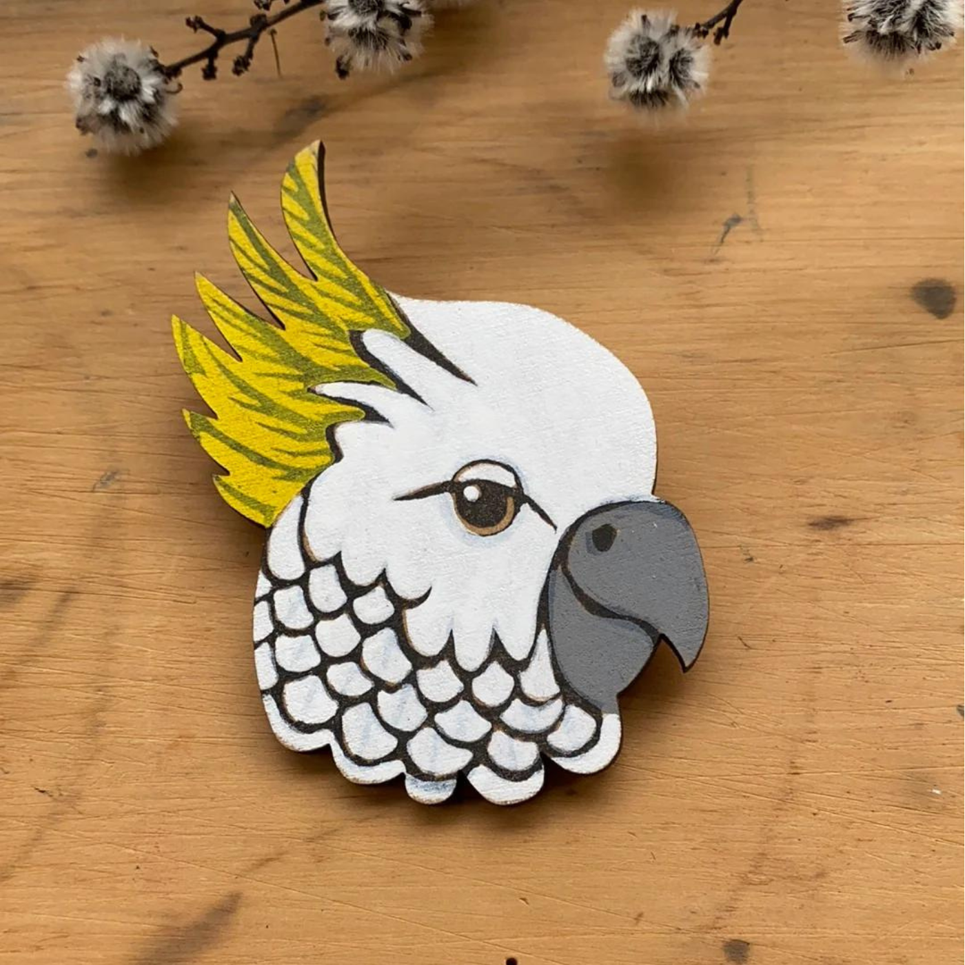 PIGMENT Monica Reeve - Brooch - Sulphur Crested Cockatoo