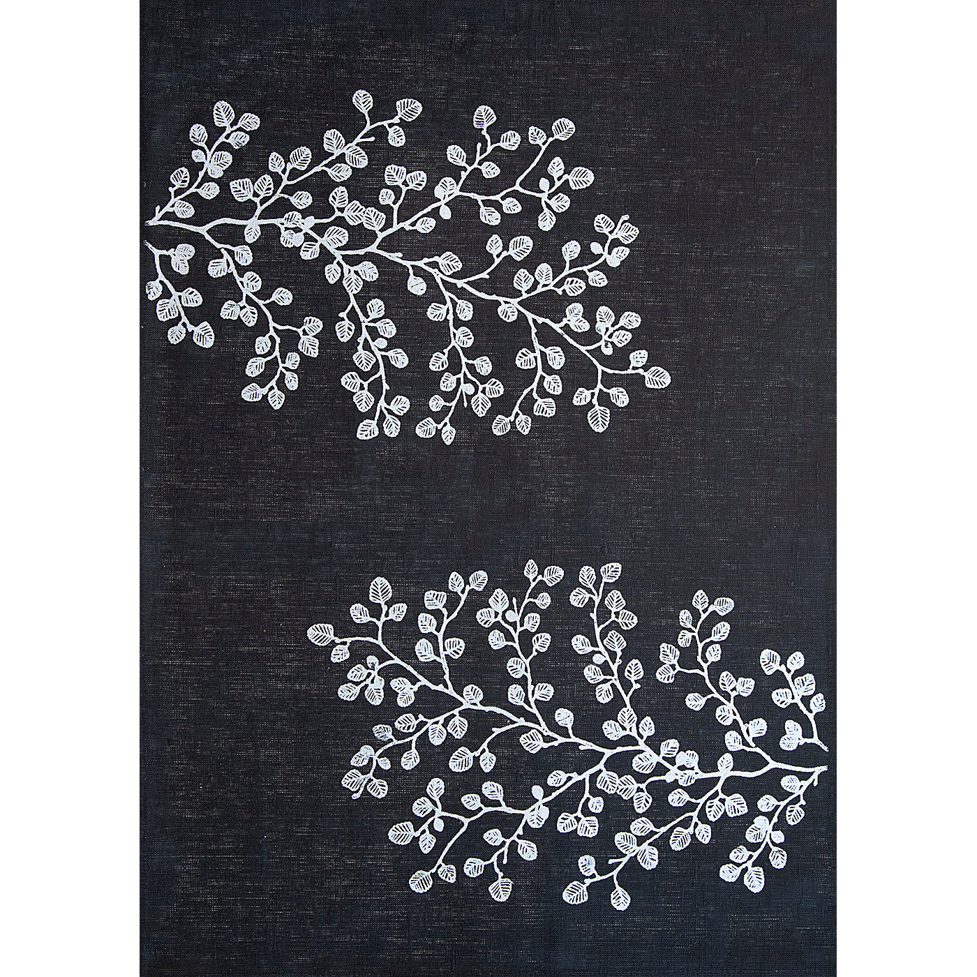 Stalley Briton - Tea Towel - Fagus - Silver on Black