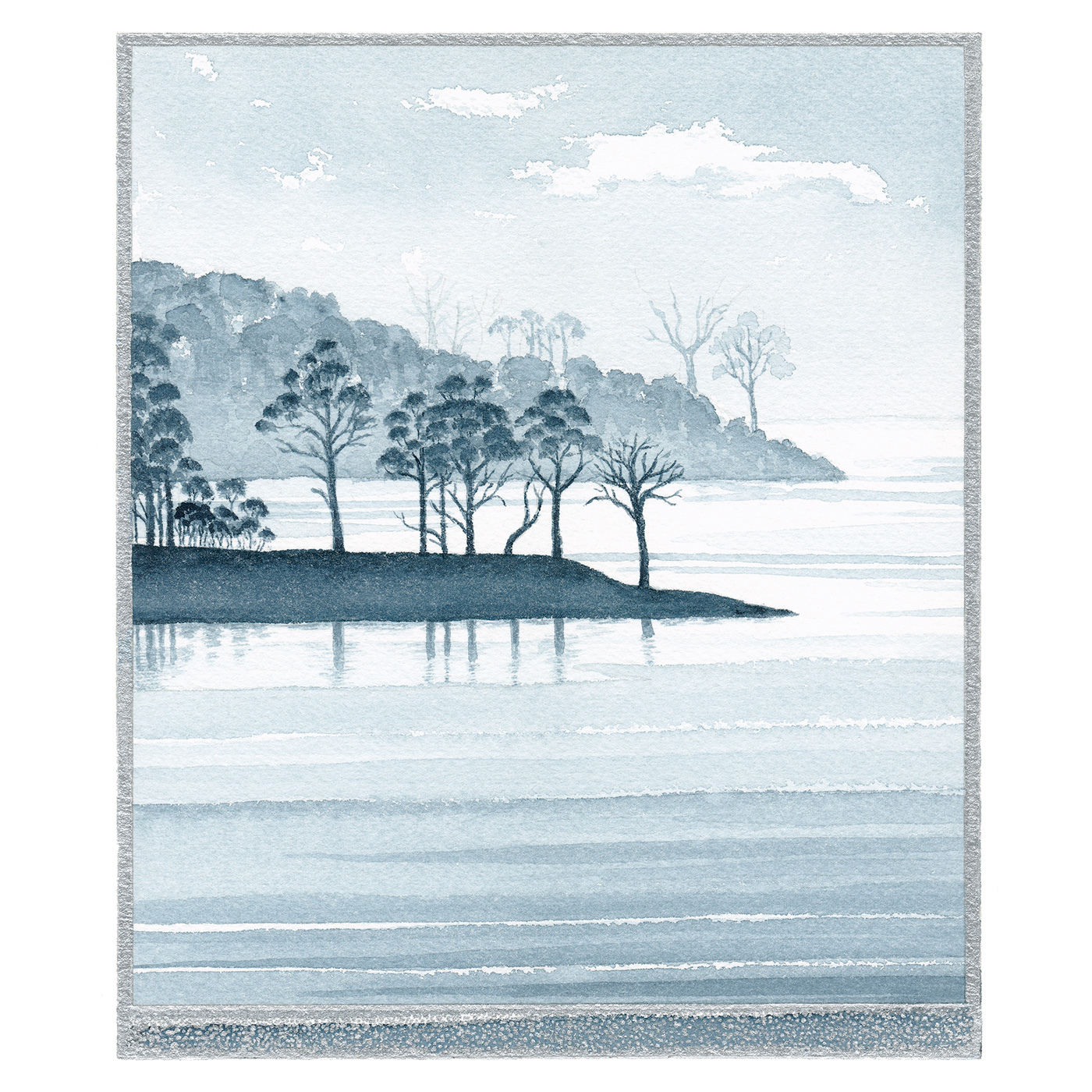 Sylvie Gerozisis - Landscapes of Tasmania - Art Print - Umbrella Point - Blue, Bruny Island