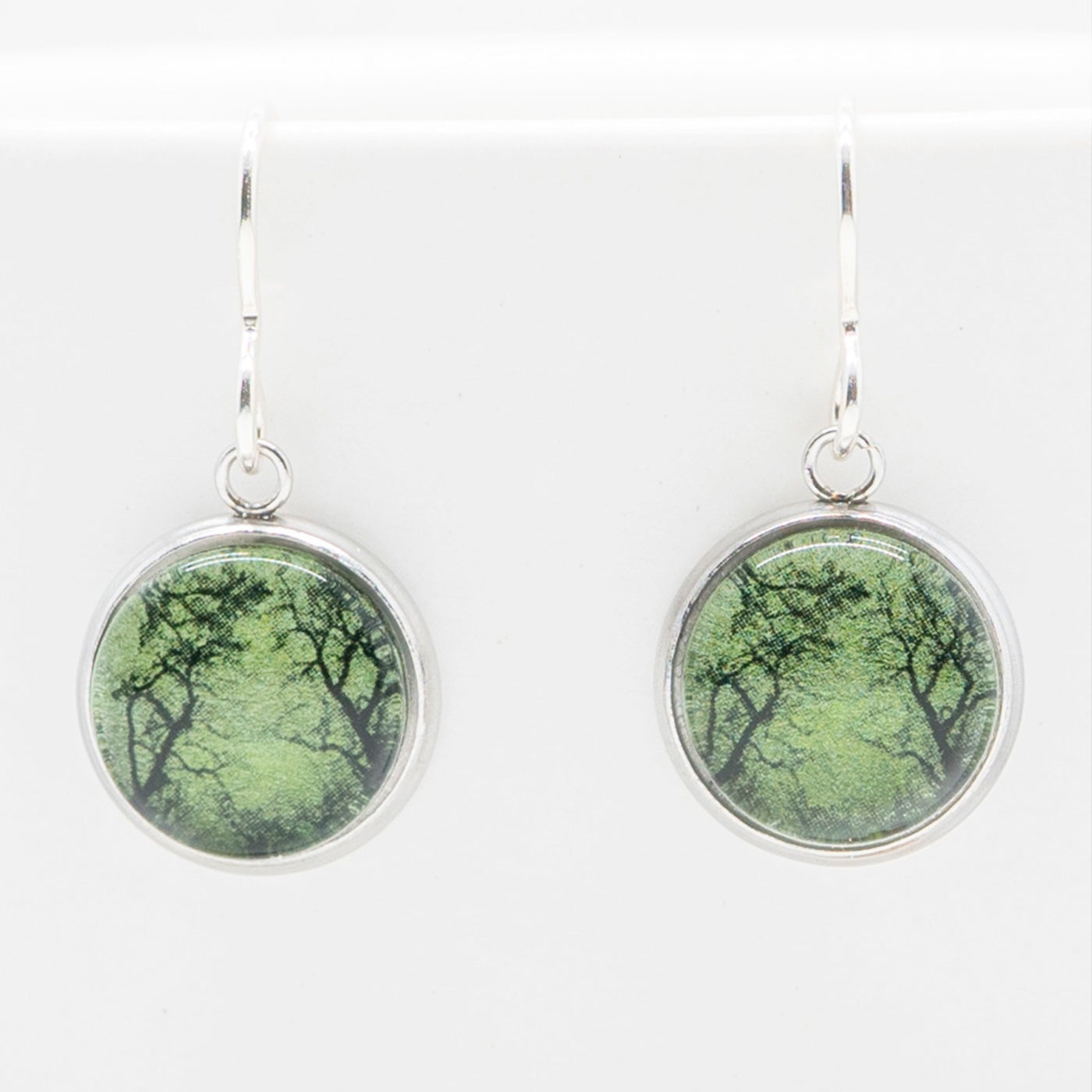 Myrtle & Me - Drop Earrings - Gum Trees After Fire - Metallic Green