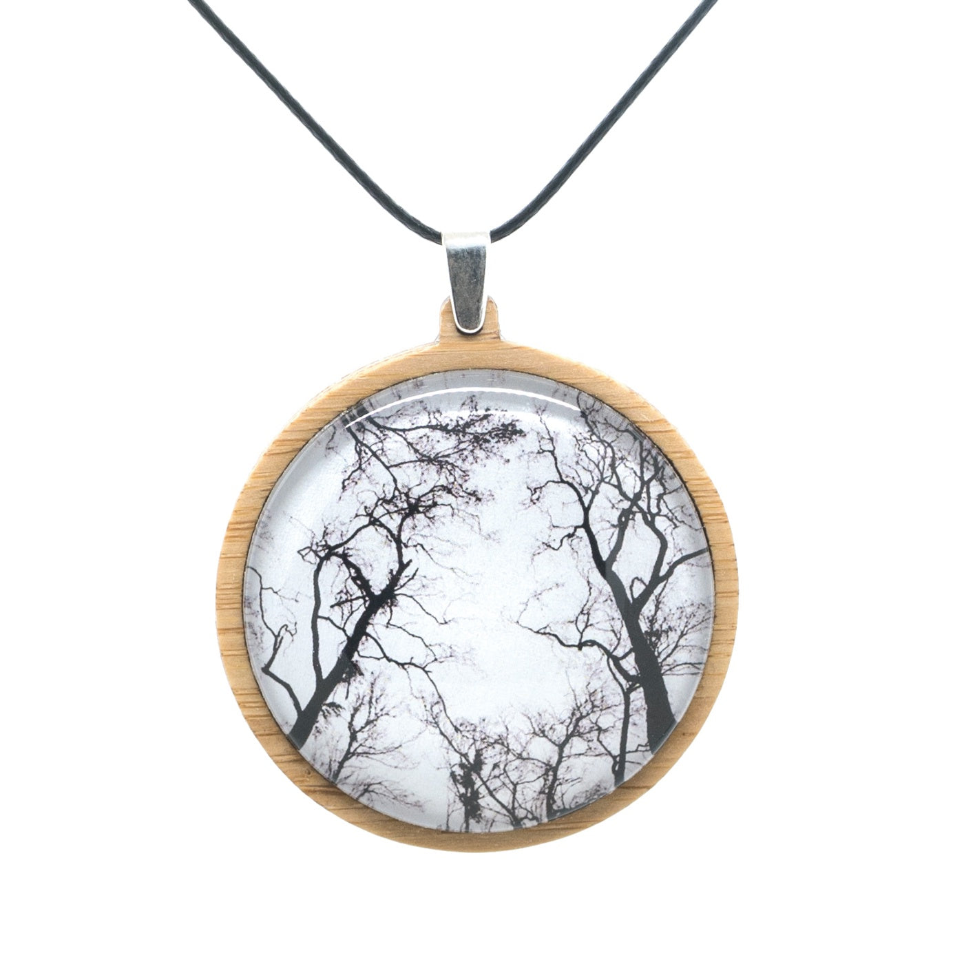 Myrtle & Me - Pendant - Gum Trees After Fire - Black & White