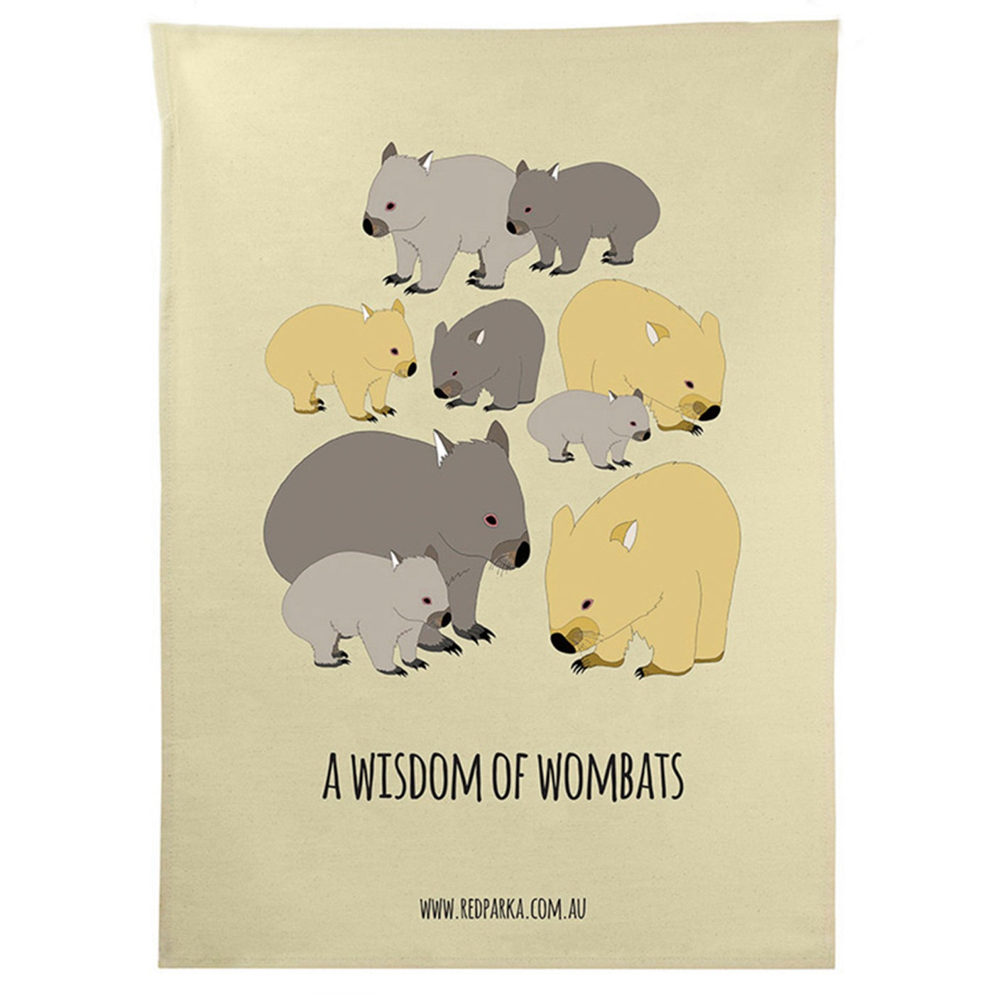 Red Parka - Tea Towel - Wisdom of Wombats(Discontinued)