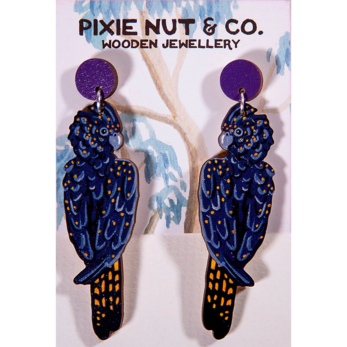 Pixie Nut & Co - Earrings - Black Cockatoo