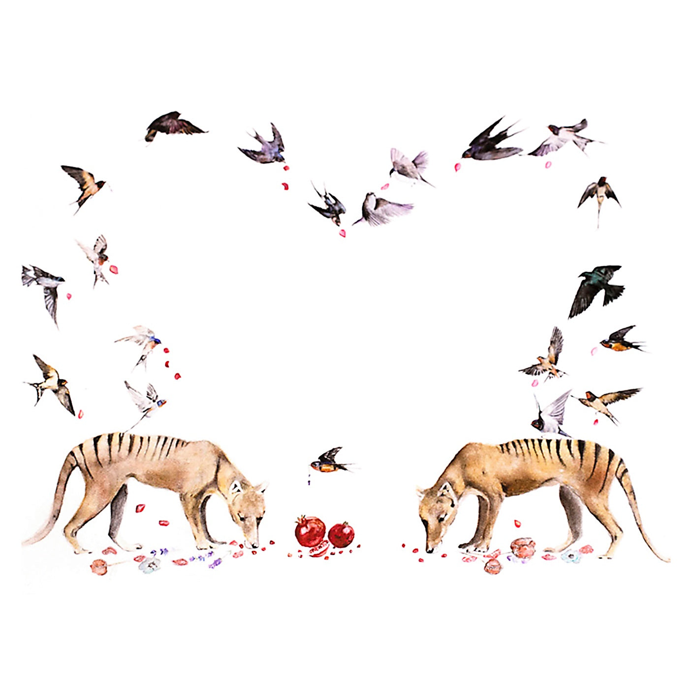 Emma Rose Saffron - Art Print - A4 - Tiger and Swallow Love