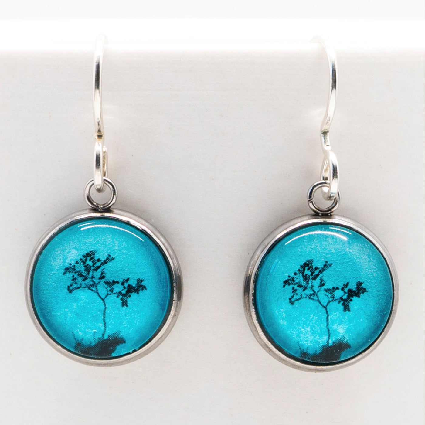 Myrtle & Me - Drop Earrings - Myrtle Tree - Metallic Blue