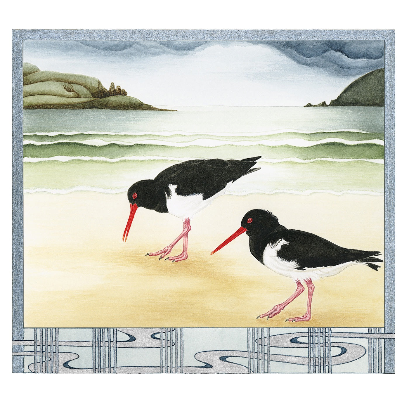 Sylvie Gerozisis - Birds of Tasmania - Art Print - Pied Oystercatchers