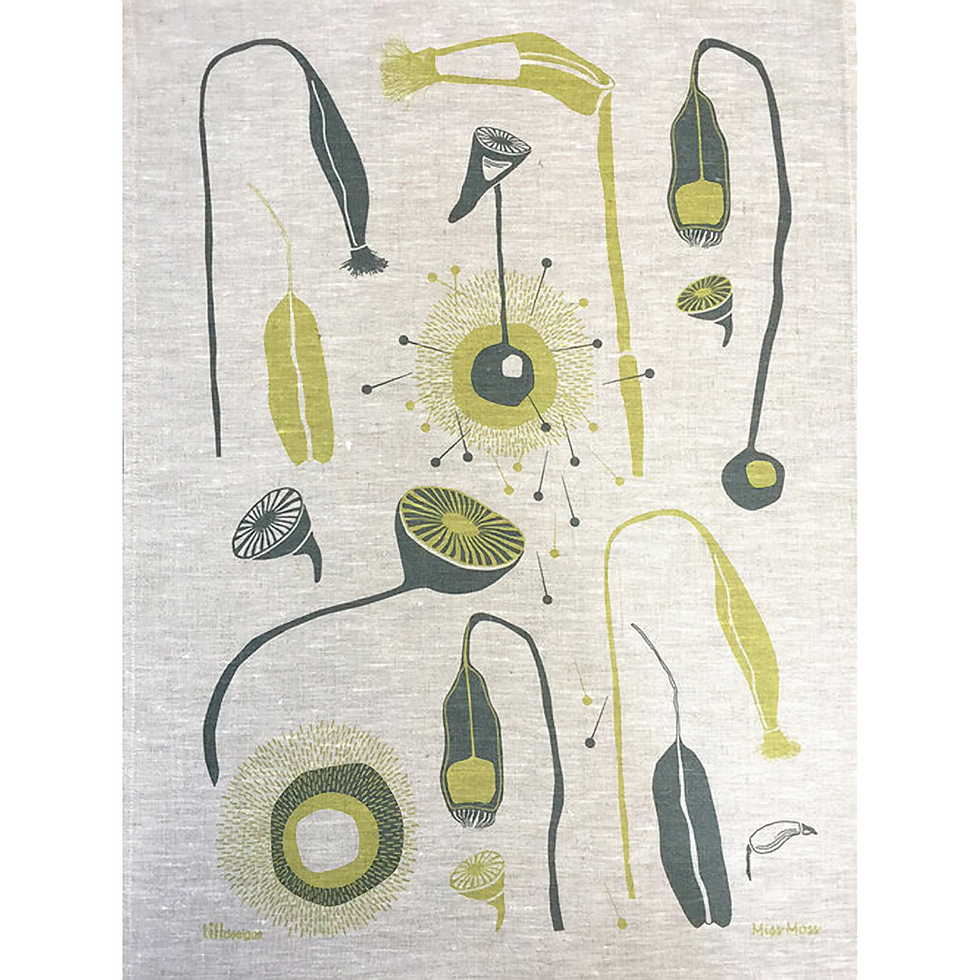 Till Designs - Tea Towel - Miss Moss - Green