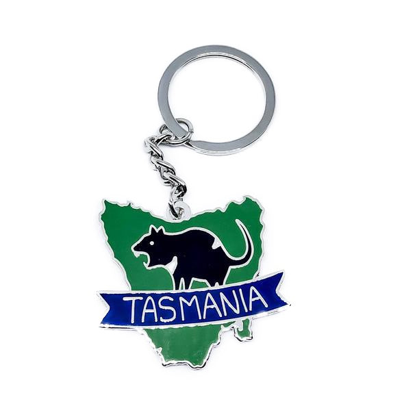 Red Parka - Enamel Keyring - Tasmania
