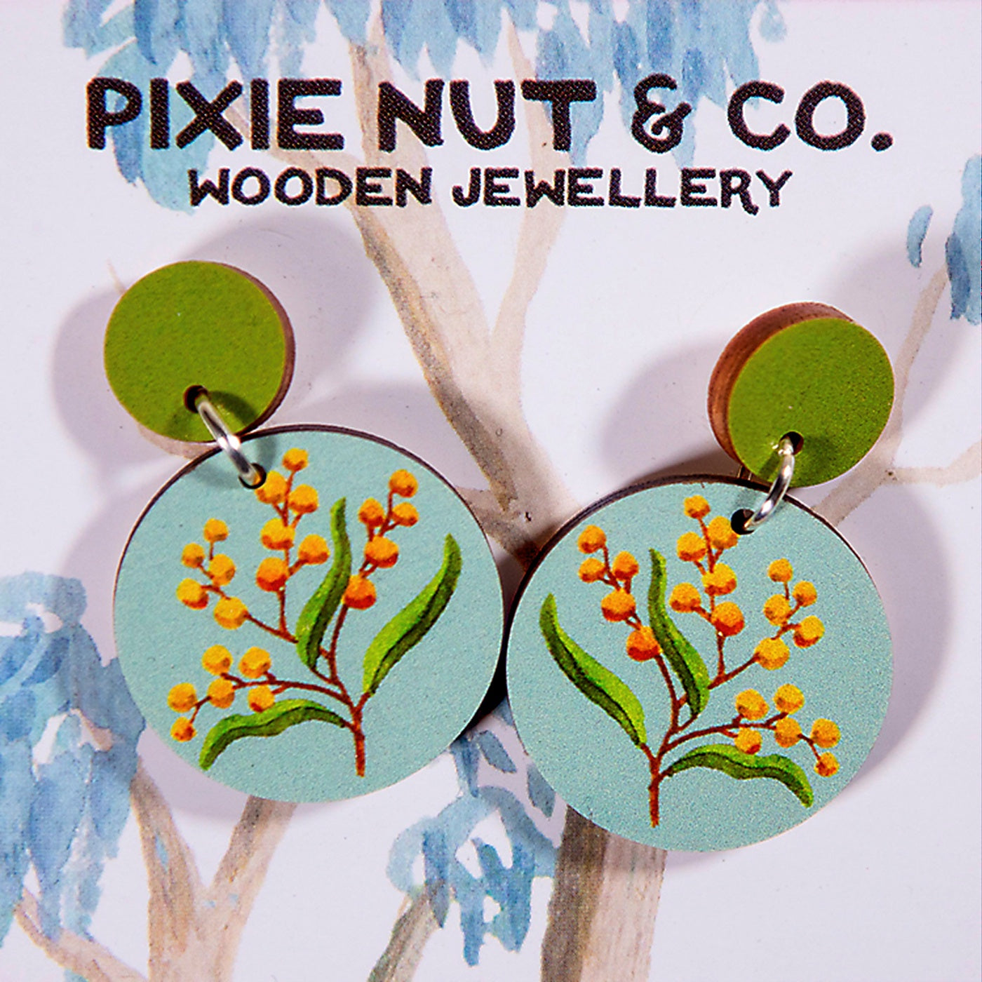 Pixie Nut & Co - Earrings -  Wattle Round