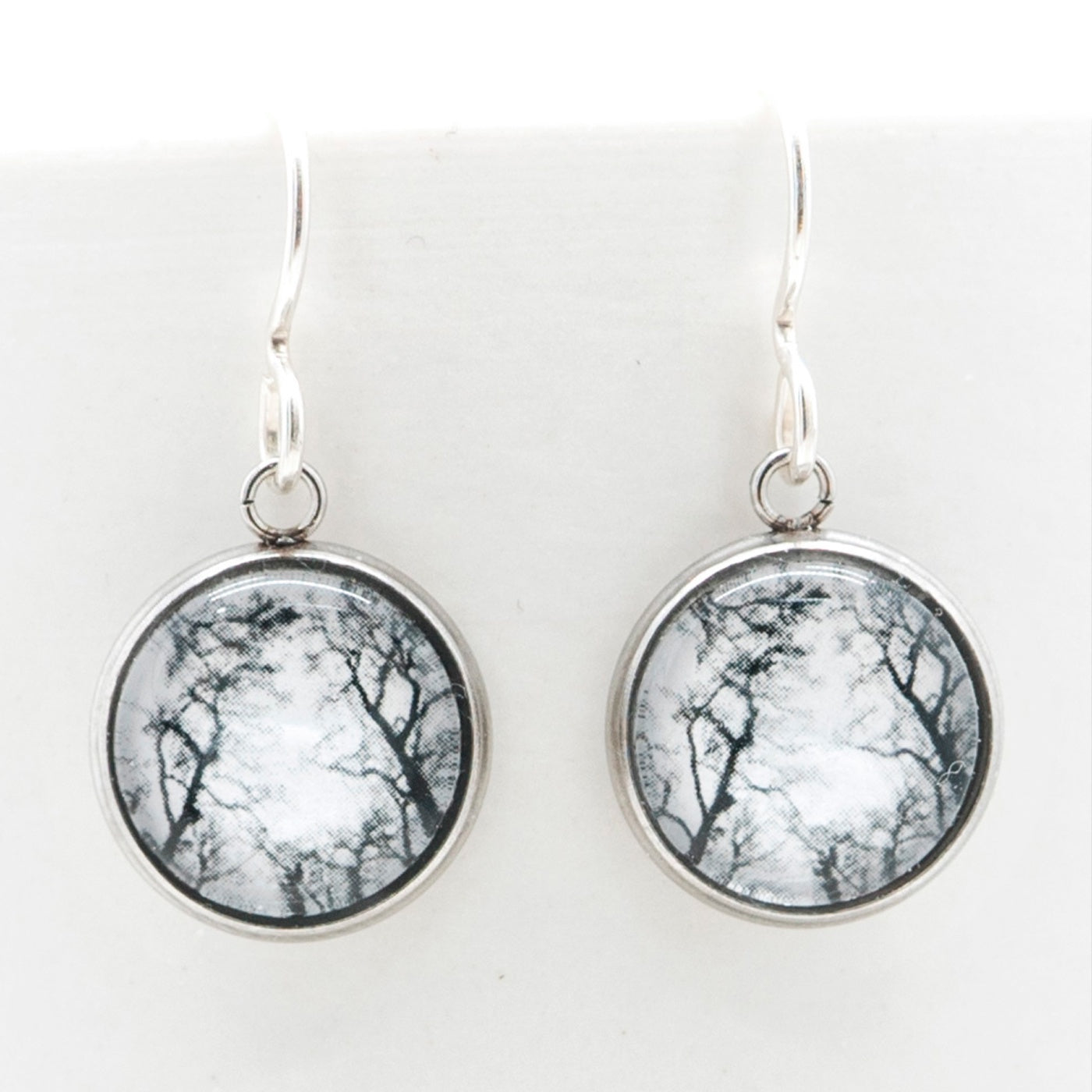 Myrtle & Me - Drop Earrings - Gum Trees After Fire - Black & White