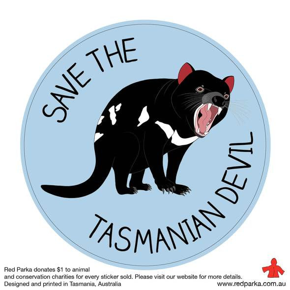 Red Parka - Sticker - Tasmanian Devil