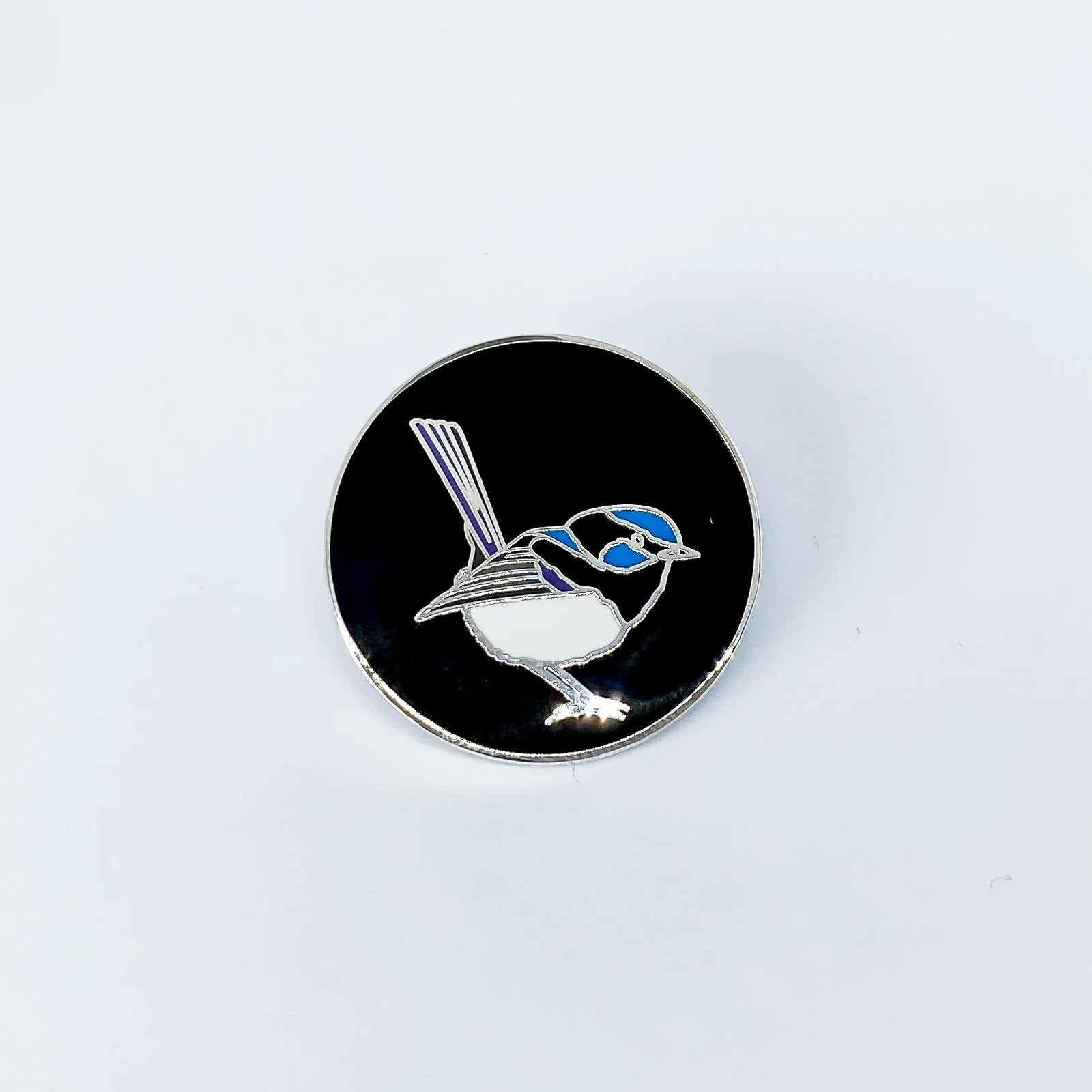 Red Parka - Enamel Pin - Superb Fairy Wren (Black)